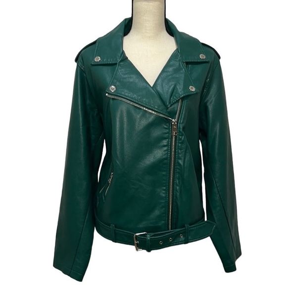 Levi's Jackets & Blazers - Levis Plus Size Faux Leather Moto Jacket- Forest Green